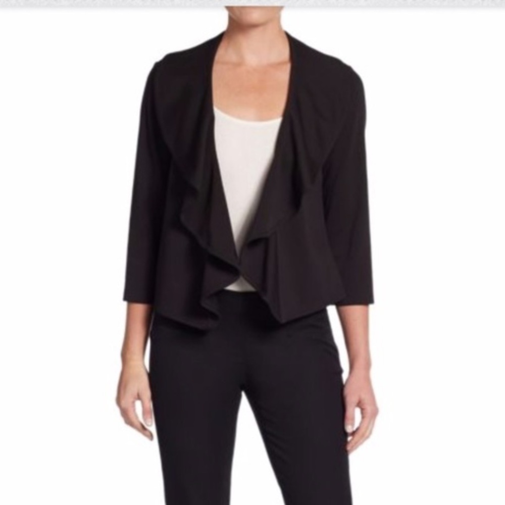 Calvin Klein ruffled black jacket Sz.14